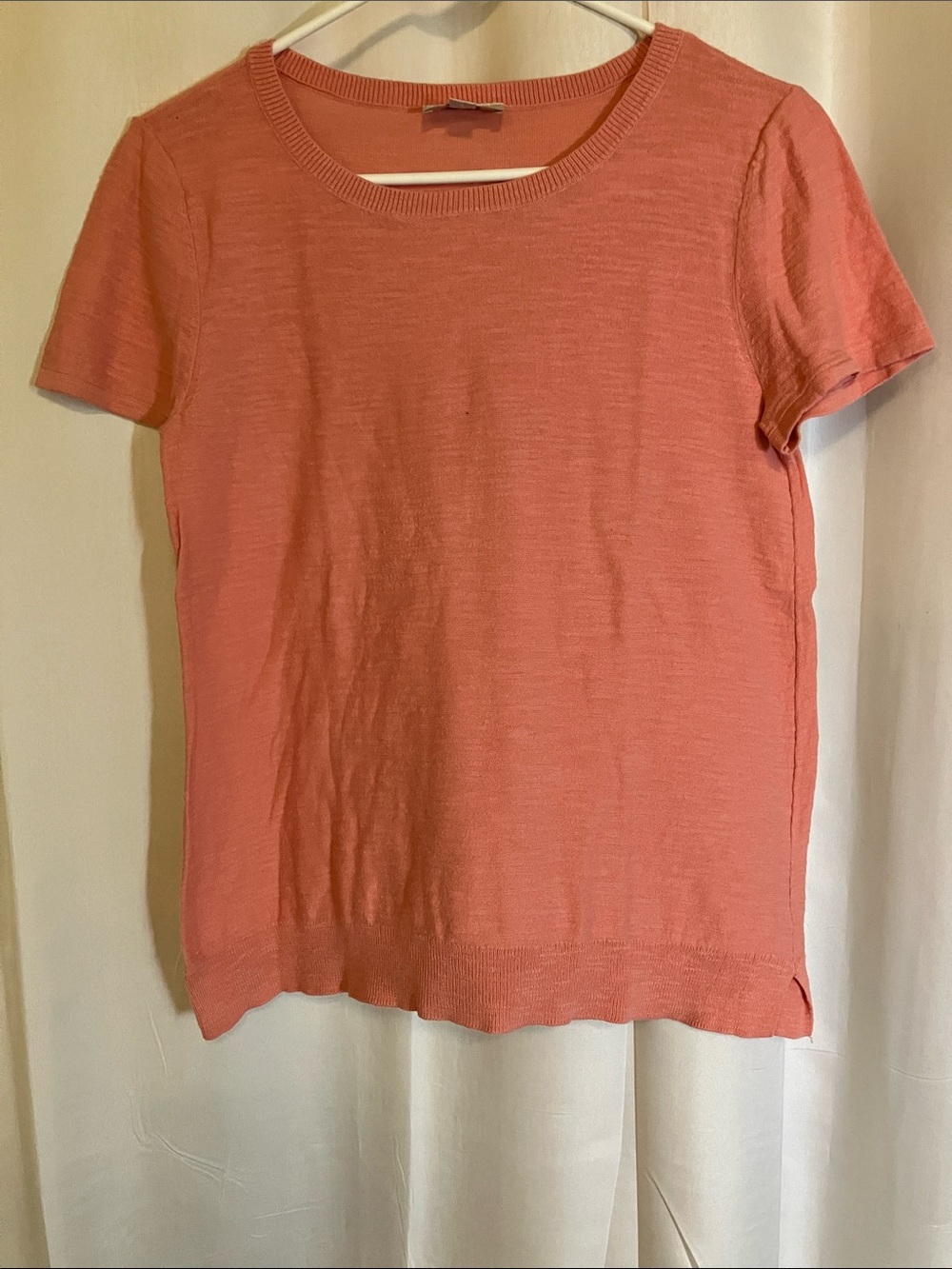 LOFT Coral Crew Neck Short Sleeve Top